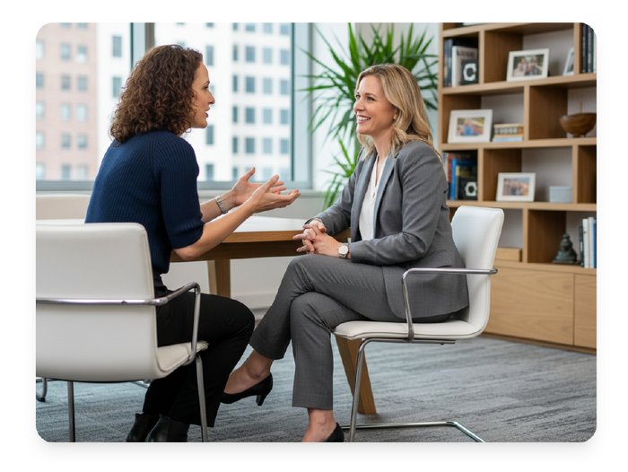 Andrea coaching a client